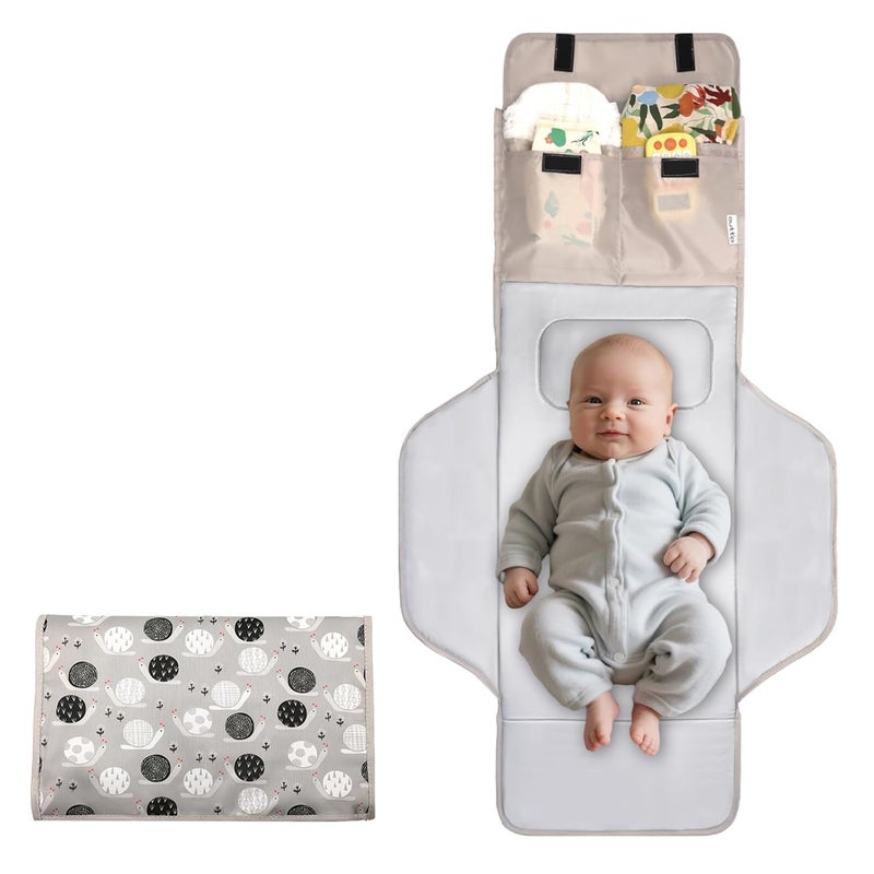 outtip 31" X 24.2" Extra Long Large Lightweight Toddler Diaper Changing Pad Travel, Cute Design 1-36 Month Infant Foldable Baby Changing Mat Wipeable, Changing Pad Portable for Station, Car, Stroller - Image 1